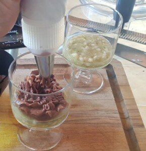 Verrine crumble, chocolat, banane au citron vert - Instruction 12