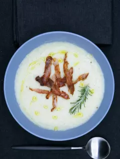 Velouté de topinambour au bacon